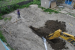 De eerste sleuf voor stookhok/toiletgroep